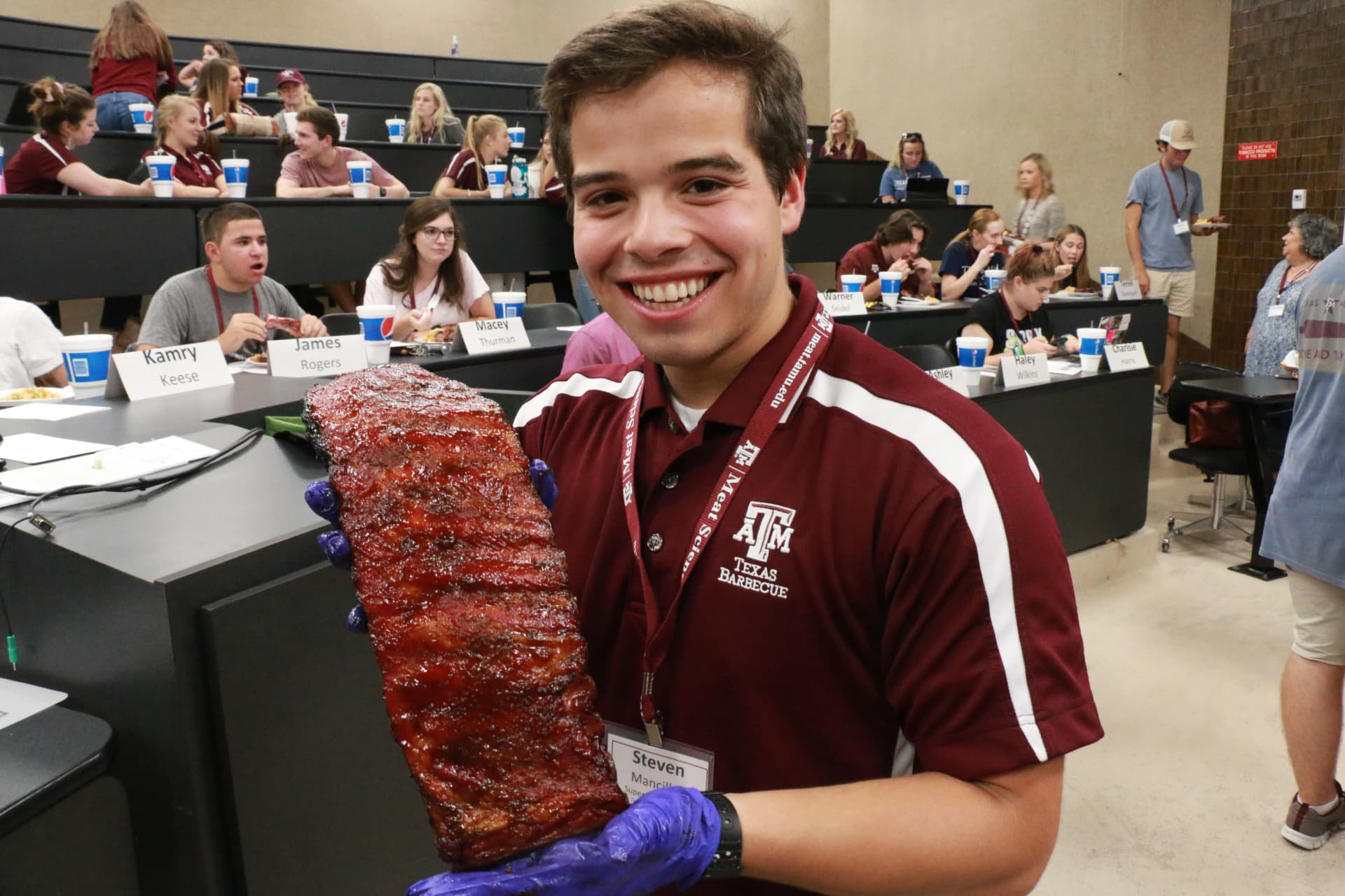 Steven at the Texas A&M meat science barbecue program